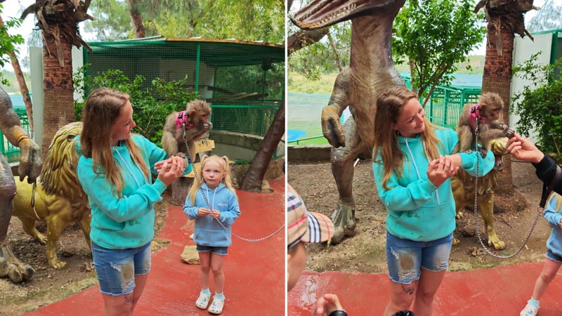 photo with monkey in antalya